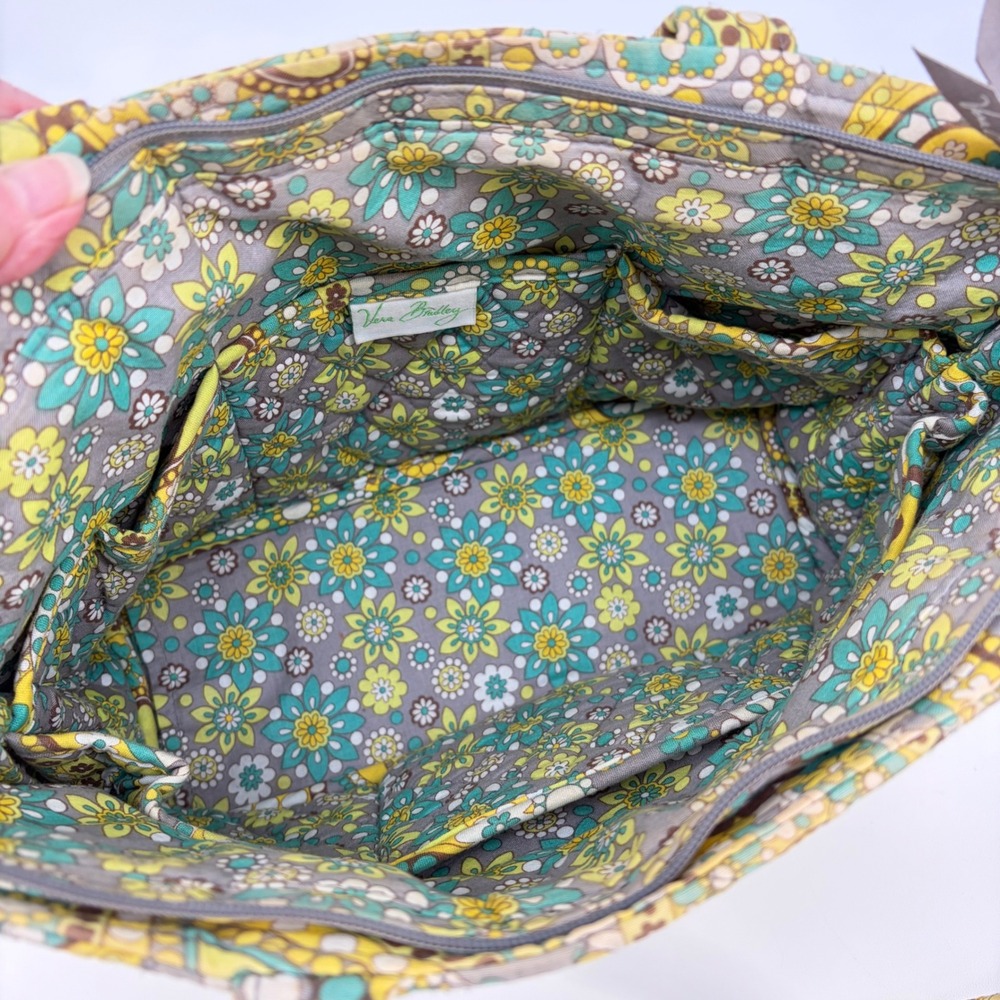 Vera Bradley Tote Lemon Parfait Paisley Quilted Shoulder Bag Retro Teacher BoHo - Picture 6 of 8